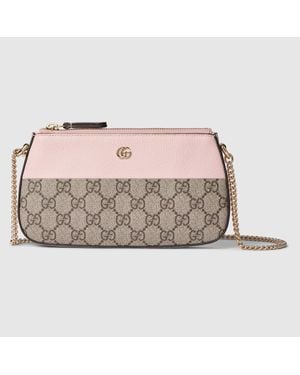 Gucci Mini Gg Suprinteme Bag With Chain Strap - Pink