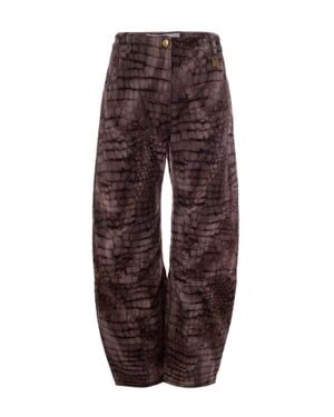 Elisabetta Franchi Drill Alligator Jeans - Brown