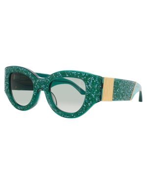 Anna Karin Karlsson Lucky Goes To Vegas Acetate Sunglasses With Case - Green