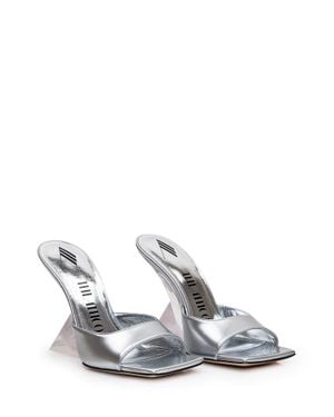 The Attico Mini Crystal Embellished Sandals - White