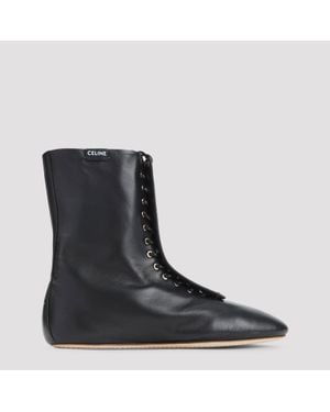 Celine Lace-Up Boot - Black