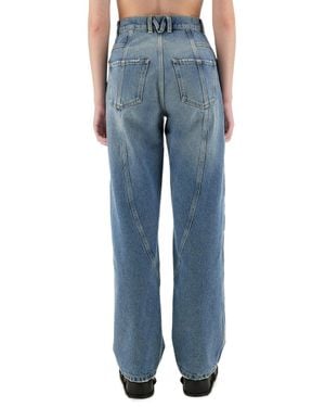 Moschino Wide Leg Jeans Cotton Pants - Blue