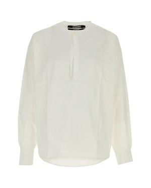 Jacquemus Diamond Pattern Knit Shirt - White