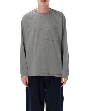 Still By Hand Long-Sleeved Striped Top - Gray