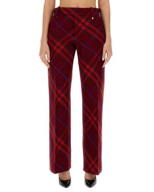 Burberry Regular Flat Front Pants - Red