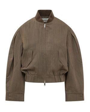 Ganni Bomber Jacket - Brown