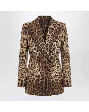 Dolce & Gabbana Dolce & Gabbana Leopardprint Doublebreasted Wool Jacket - Brown