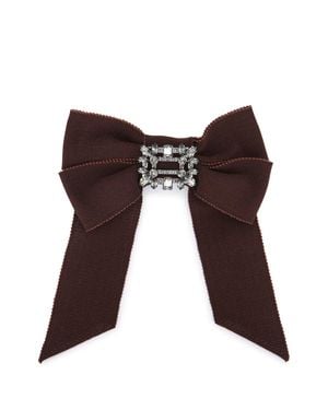 Roger Vivier Rv Broche Hairclip Ribbon - Brown