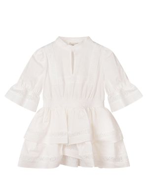 Twinset Chic Mini Suit With Cut Sleeves And Lace Inserts - White
