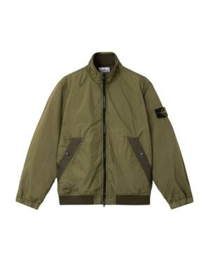 Stone Island Wool And Nylon Bomber Jacket - Green