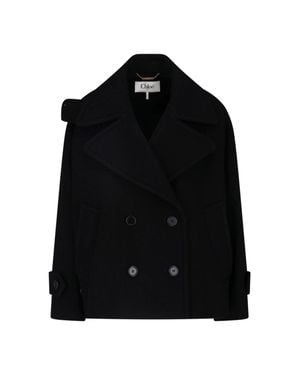 Chloé Wool-Blend Jacket With Buffalo Horn Buttons - Black