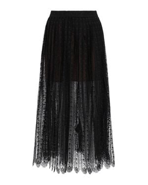 Self-Portrait Lace Midi Skirt - Black
