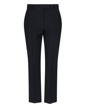 McQueen 100% Wool Tailored Pants For - Blue