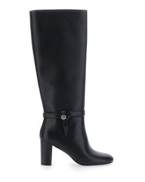 Tory Burch Romy Boot 70 Leather Ankle Boots With Side Zip - Black