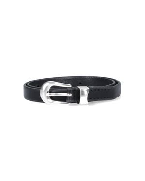 Our Legacy Leather Belt With Buckle - Black