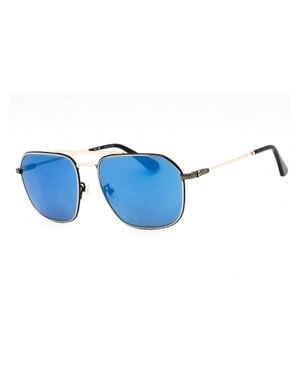 Police Aviator Sunglasses With Mirror Lenses - Blue