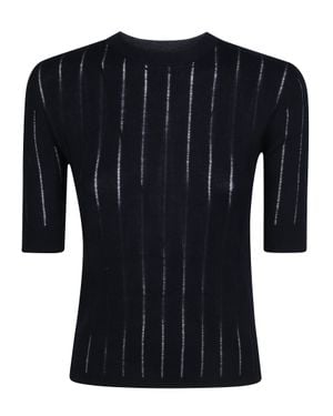 Max Mara Wide Rib Sheer Sweater - Black