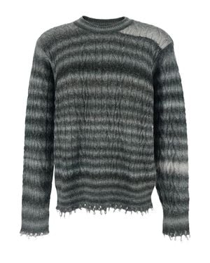 Won Hundred Crewneck Sweater With Fringed Hem - Gray