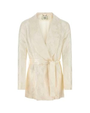 Fendi Silk Blazer - White