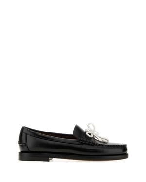 Sebago Dan Pearls Leather Loafers - Black