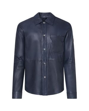 Peuterey Oriental Leather Jacket - Blue