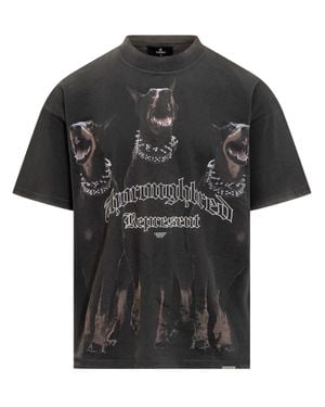 Represent Reprintesent Mini T-Shirt With Doberman Design - Black