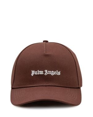 Palm Angels Embroidered Logo Hat With Visor - Brown