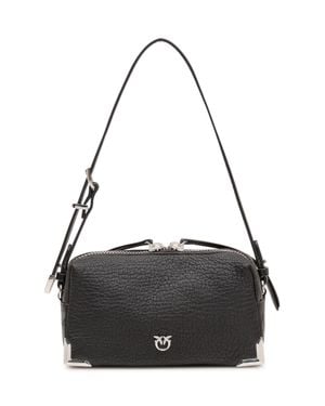 Pinko Structured Three-Compartment Shoulder Bag - Black