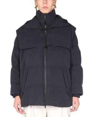 Bottega Veneta Satin Poplin Hooded Down Jacket - Blue