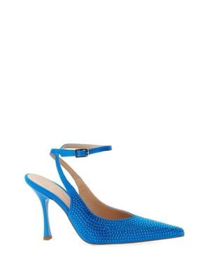 Liu Jo Satin Slingback Heels With Hourglass Design - Blue