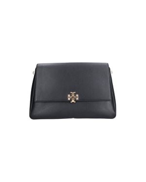Tory Burch Tumbled Cow Leather Shoulder Bag - Black