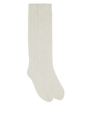 Valentino Perforated Cotton Socks With Vlogo - White