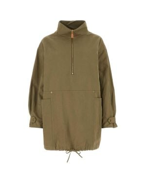 Prada Army Green Cotton Blend Dress