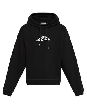 DSquared² Stylish Stamplete Hoodie For - Black