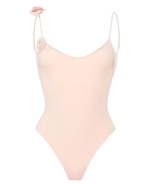 LaRevêche Floral Appliqué One-Piece Swimsuit - Pink