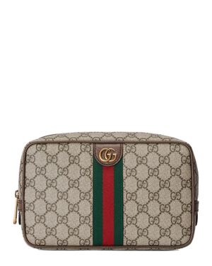 Gucci Mini Gg Supreme Canvas Bag With-Tone Hardware - Gray