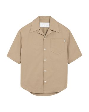 Ami Paris Taupe Cotton Bowling Shirt - Natural