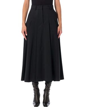 By Malene Birger Pleated High-Waist Midi Skirt - Black