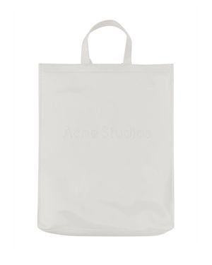 Acne Studios Stylish Double Handle Tote Handbag With Logo - White