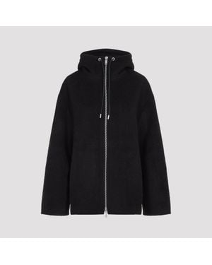 Studio Nicholson Zip-Through Hooded Wool-Blend Jacket - Black