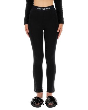 Rabanne Pants With Logo - Black
