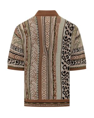 Laneus Jacquard Mini Shirt - Brown