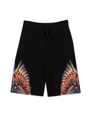 Marcelo Burlon Tempera Wings Sweatshort - Black
