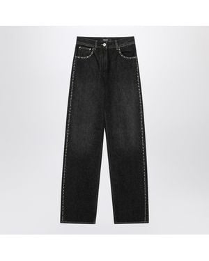 Versace Straight Jeans With Studs - Black