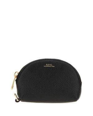 A.P.C. Leather Monnaie Card Holder - Black
