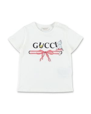 Gucci Girl Graphic Cotton T-Shirt - White