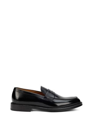 Doucal's Leather Moccasin - Black