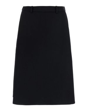 Balenciaga Folded Starry Wool Twill Midi Skort - Black