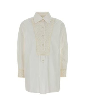 Bode Poplin Closure Mini Shirt - White