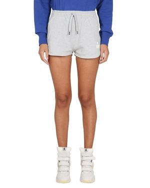 Isabel Marant Cotton Solid Shorts - Blue
